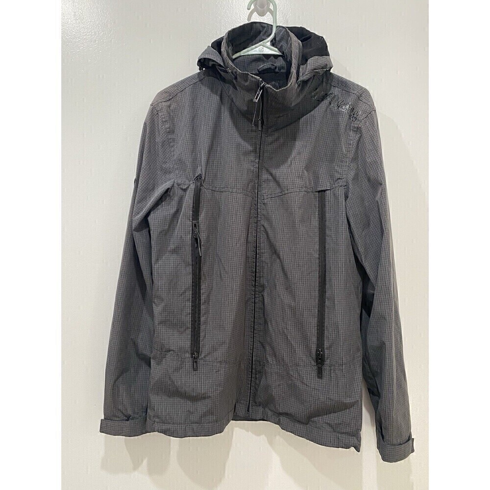 Mens Black Gray Superdry ‘All Terrain' Jacket size Small Hooded Outdoors